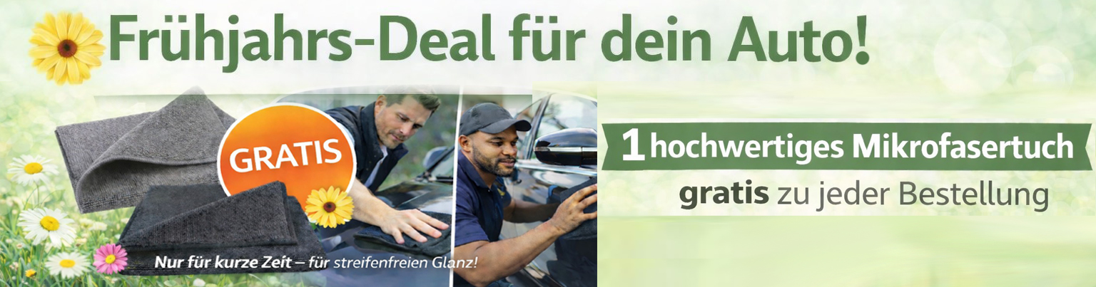 1 hochwertiges Mikrofasertuch gratis zu jeder Bestellung