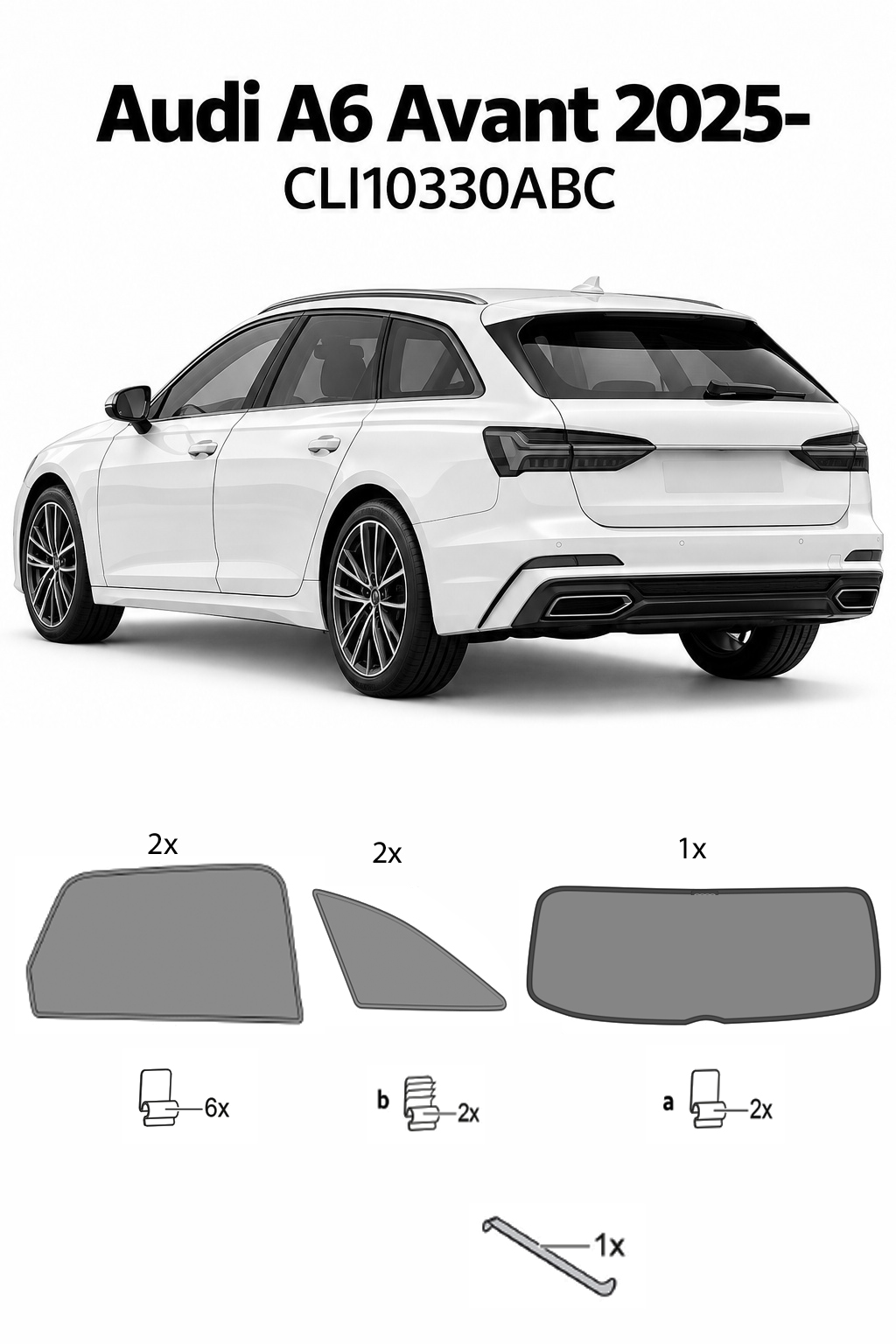 Sonnenschutz "Sonniboy" für  für  AUDI A6 AVANT SUV, 5-DOOR, 2025-die hinteren Seitenscheiben und die Heckscheibe