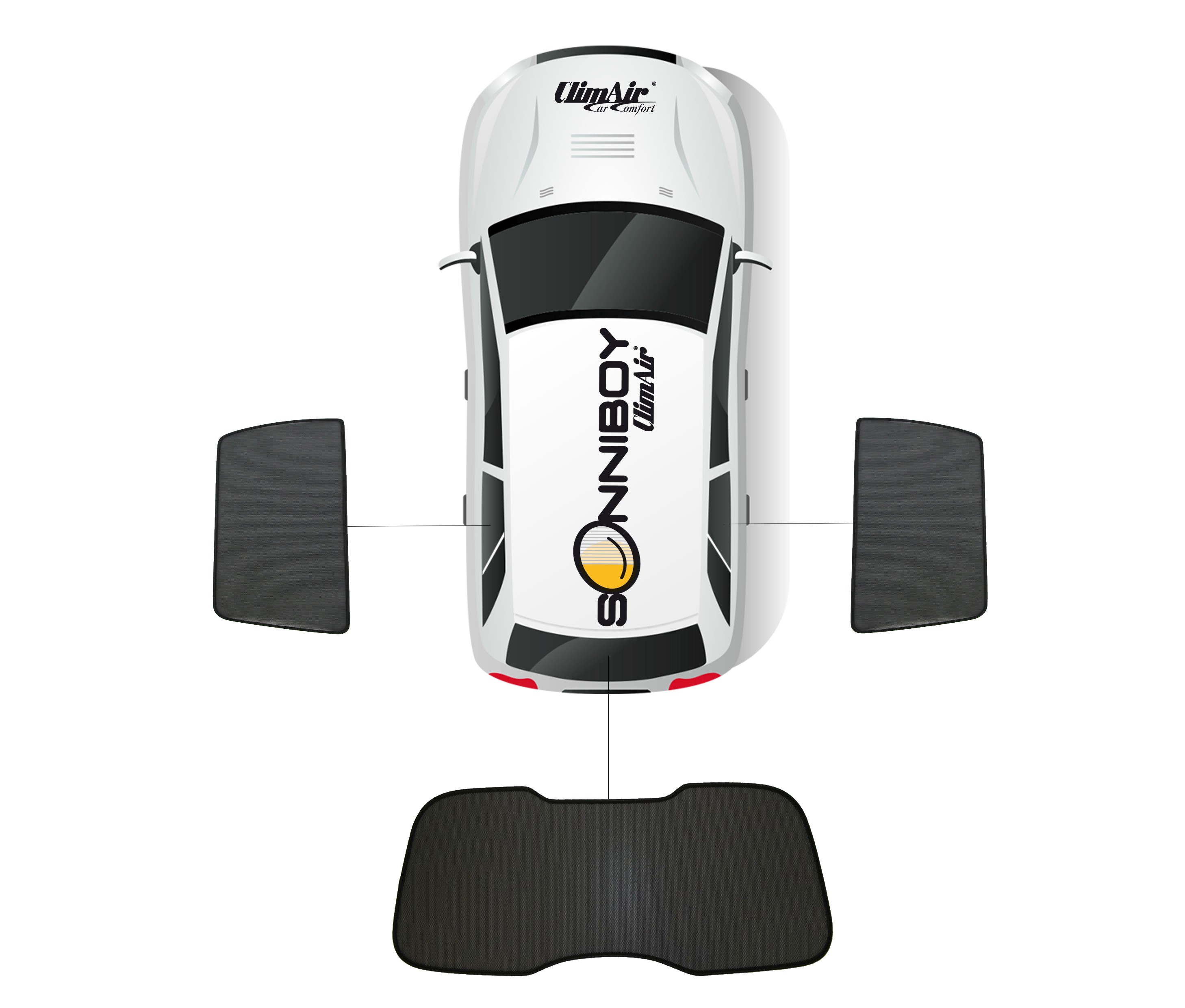 Sonnenschutz vordere T�ren und Heckfenster