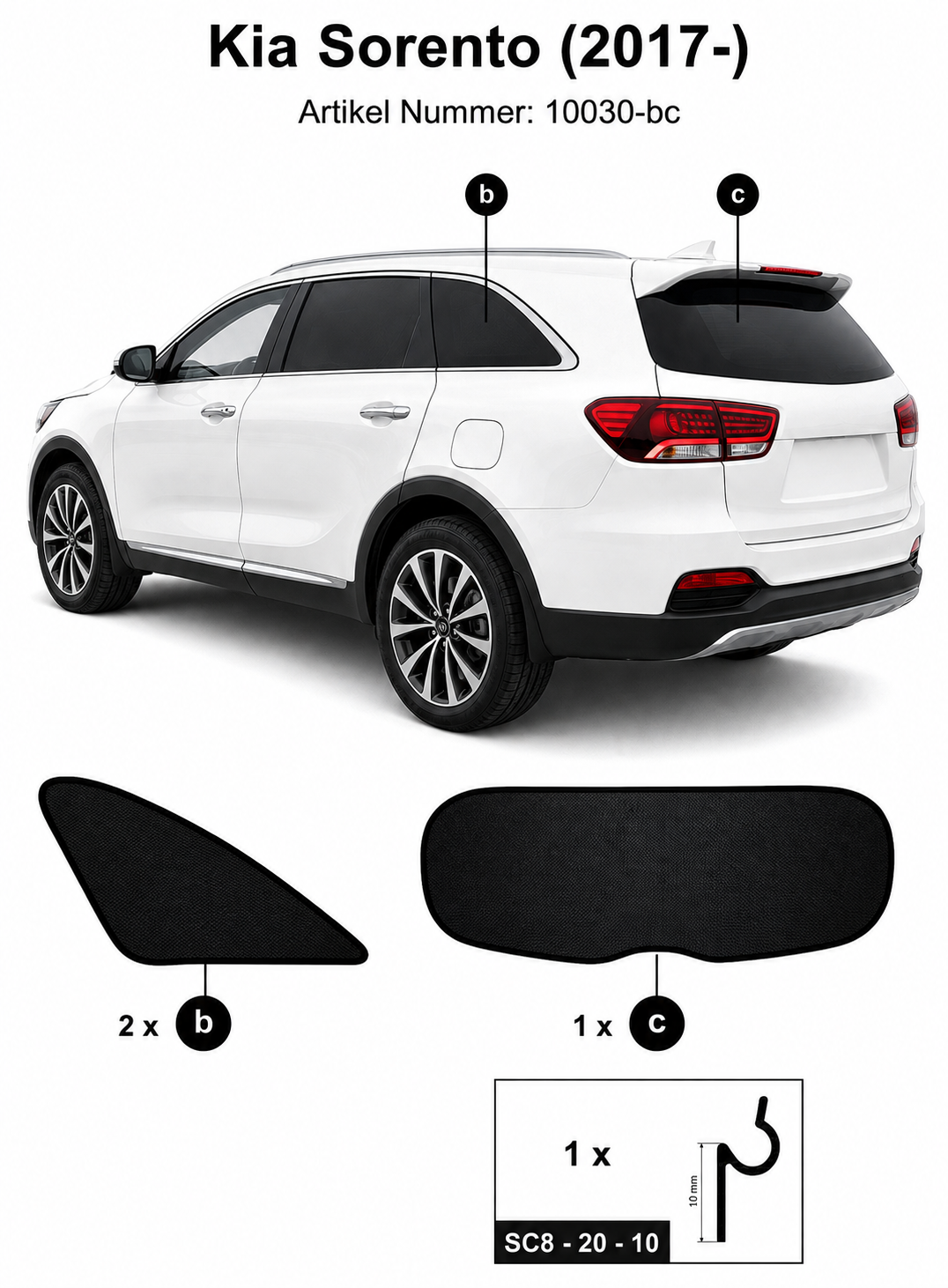 Sonnenschutz "Sonniboy" für  für  AUDI Q7 SUV, 5-DOOR, 2026-hintere Seitenscheiben und Heckfenster