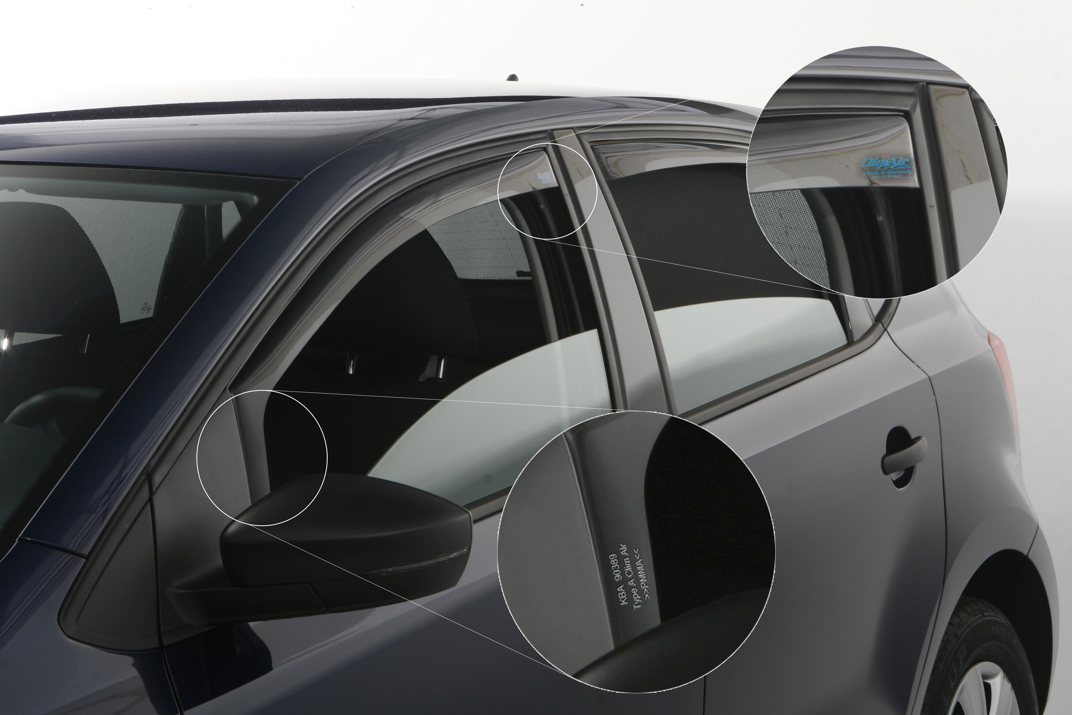 ClimAir Windabweiser mit gestanzter KBA Nummer