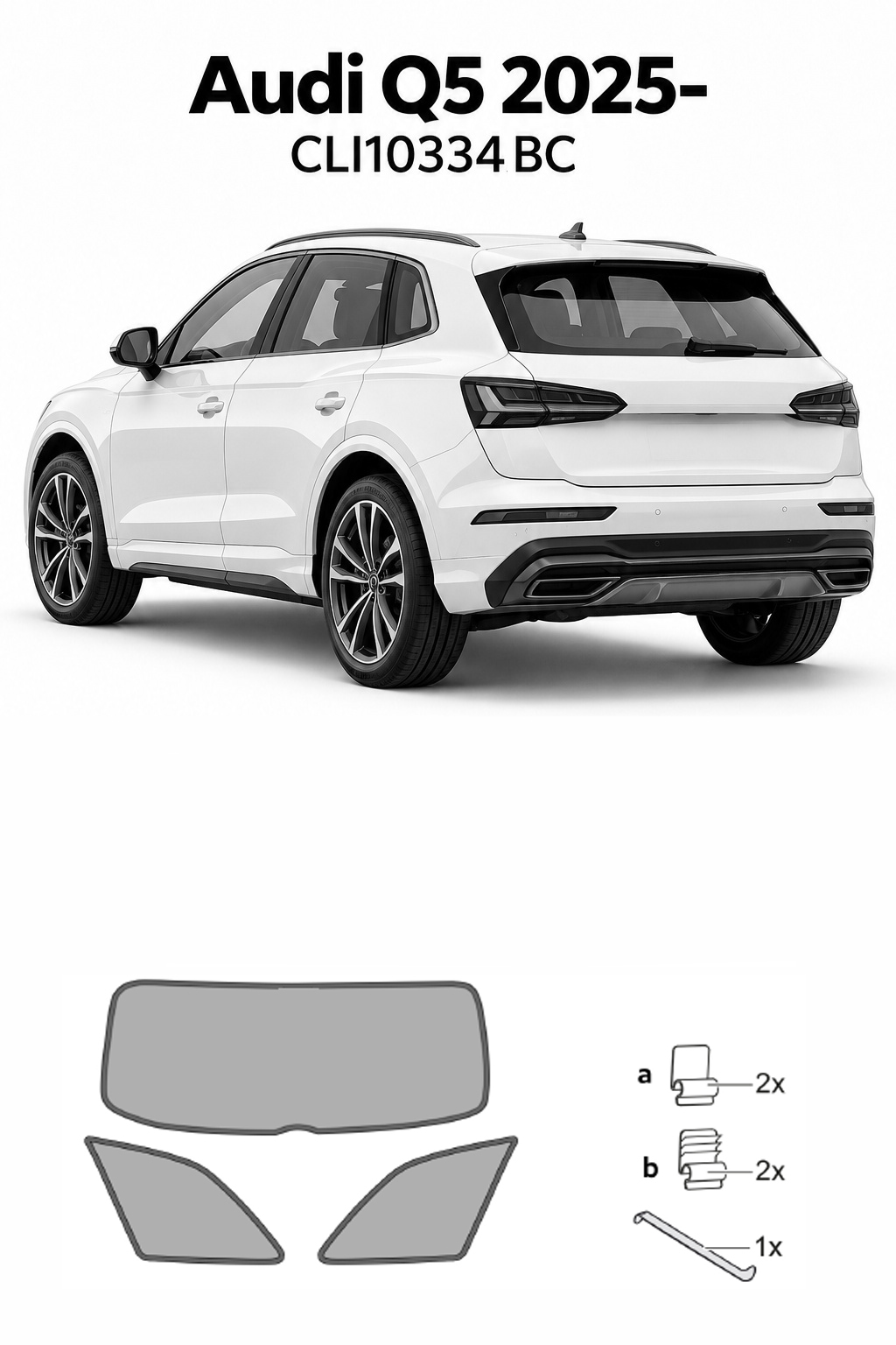 Sonnenschutz "Sonniboy" für  AUDI Q5 SUV, 5-DOOR, 2025- für hintere Seitenscheiben und Heckfenster (3-Teilig)