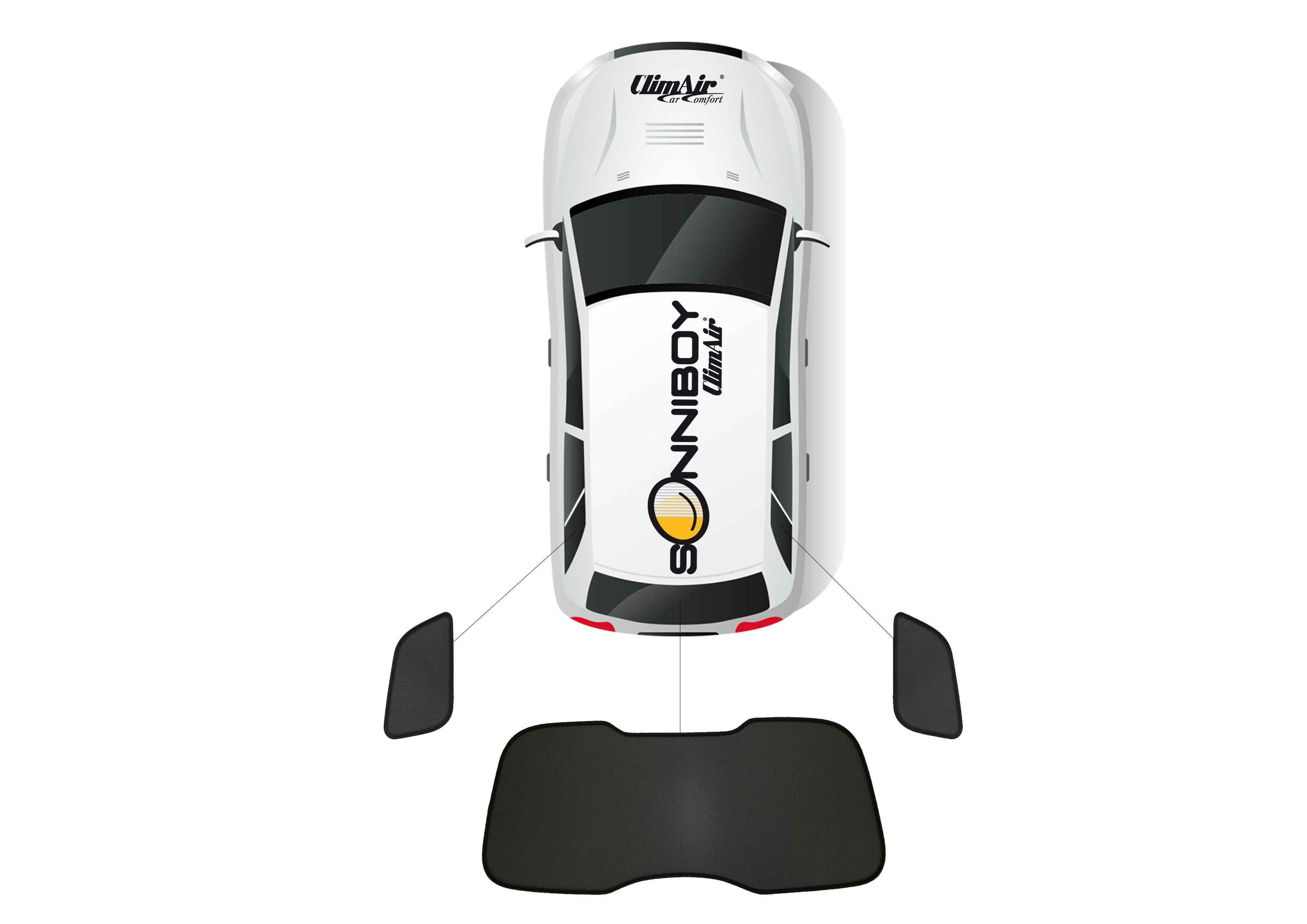 Sonnenschutz "Sonniboy" für  SKODA ELROQ SUV, TYP NY, 5-DOOR, 2025-hintere Seitenscheiben und Heckfenster