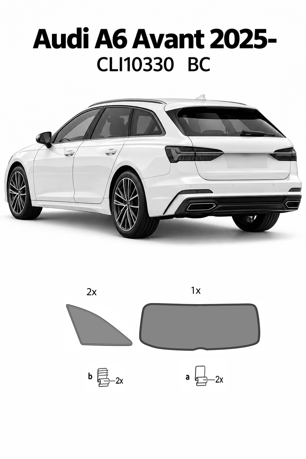 Sonnenschutz "Sonniboy" für  für  AUDI A6 AVANT SUV, 5-DOOR, 2025-hintere Seitenscheiben und Heckfenster