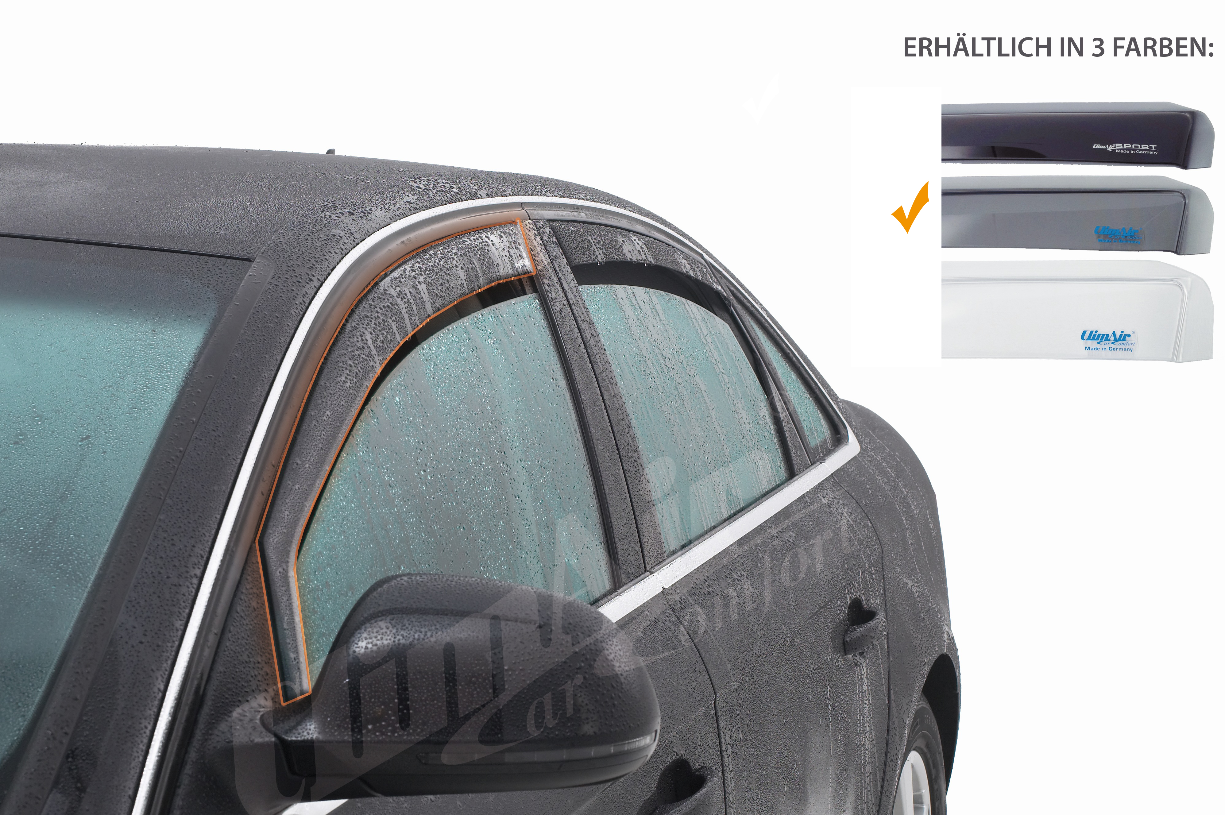2013-2018 Dunkles Material Vordere Windabweiser 5-Door 1 Set a für die Fahrer und Beifahrerseite-CLS0033836D kompatibel zu Toyota RAV 4 GLW TYP XA3 