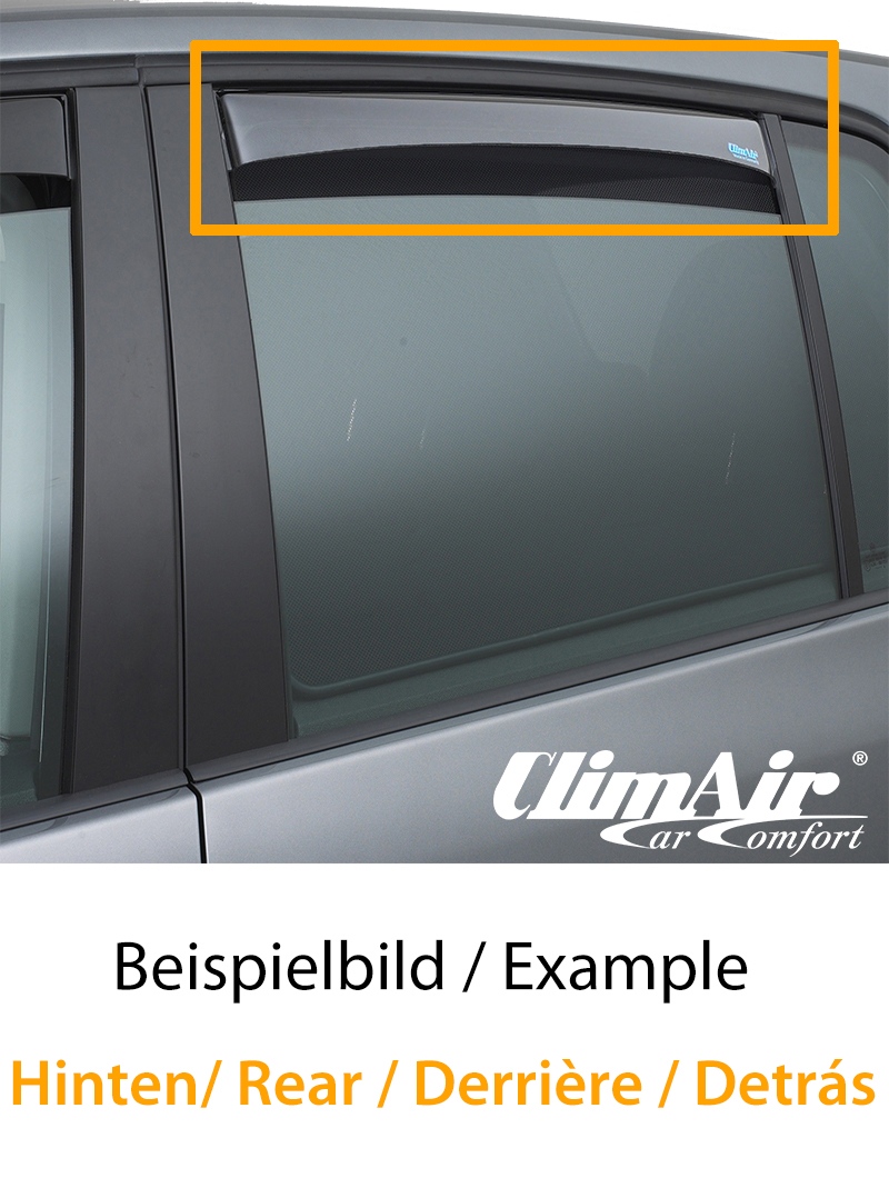 -CLS0033622D kompatibel zu SEAT Ibiza SC TYP 6J 3-Door 1 Set 2008- Dunkles Material FLH Vordere Windabweiser